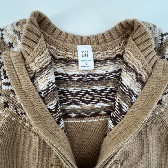 Baby Gap Newborn Outfit Gingerbread Holiday Sweater One Piece Winter Earth Tones - Picture 2 of 12